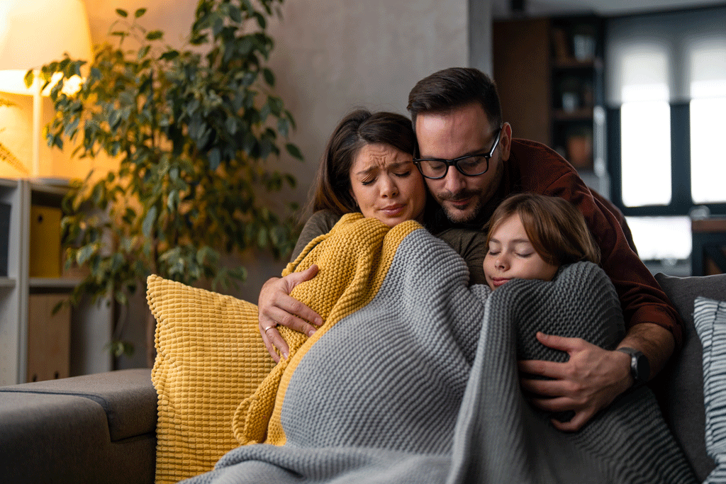 family cold on the couch wrapped in a blanket heating installation kingman az bullhead city az 