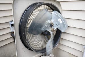 Maintenance of air conditioner system unit. AC unit fan, Seasonal HVAC Checkups.